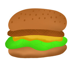 hamburger on white