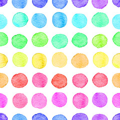Seamless watercolor dots pattern