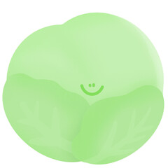 Cute vegetable characters : cabbage