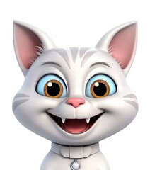 Fototapeta na wymiar Emoticon cartoon cat mascot isolated on white background