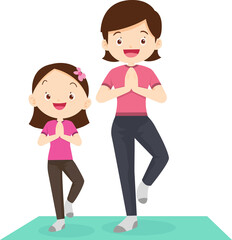 family exercising together For Good Health father mother daughter son