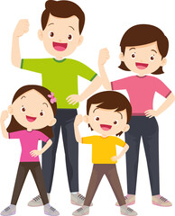 family exercising together For Good Health father mother daughter son