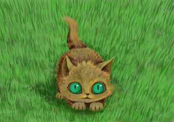 cat - digital painting © Cubitron