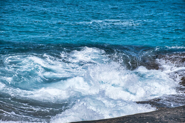 Powerful waves breaking on a rocky coast near Esperance, Western Australia
