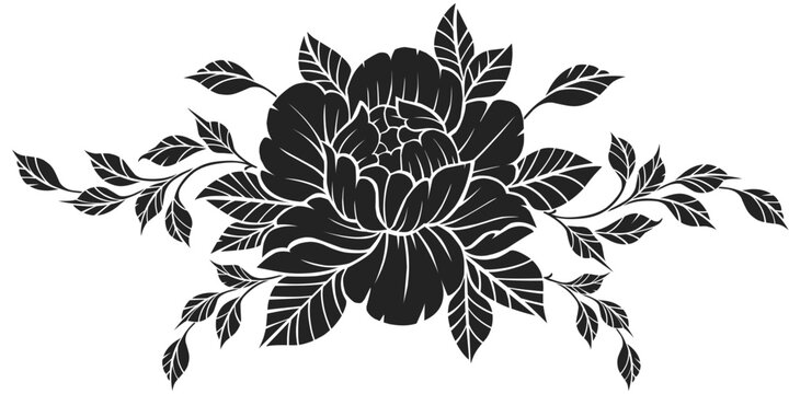 Vector stencil flower pattern