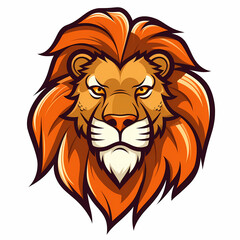 Fototapeta na wymiar Lion Head Cartoon Illustration
