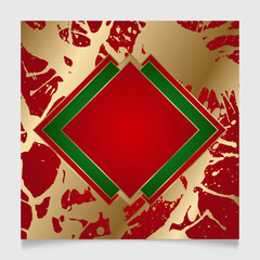 Golden shiny glowing blank Christmas frame