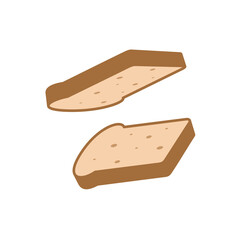 Icon of a slice of bread for a sandwich. Sliced piece of bread. Bread for toaster.