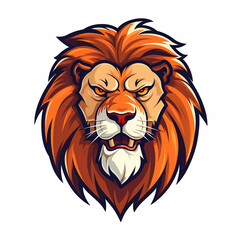 Naklejka premium Lion Head Cartoon Illustration