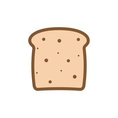 Icon of a slice of bread for a sandwich. Sliced piece of bread. Bread for toaster.