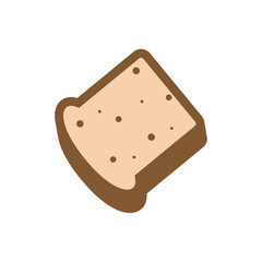 Icon of a slice of bread for a sandwich. Sliced piece of bread. Bread for toaster.