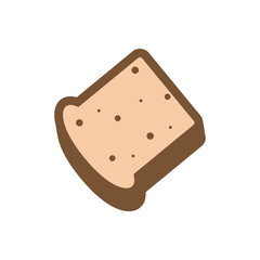 Icon of a slice of bread for a sandwich. Sliced piece of bread. Bread for toaster.