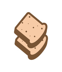 Icon of a slice of bread for a sandwich. Sliced piece of bread. Bread for toaster.