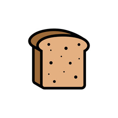 Icon of a slice of bread for a sandwich. Sliced piece of bread. Bread for toaster.