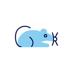 Laboratory Mouse related vector line icon. Isolated on white background. Vector illustration. Editable stroke