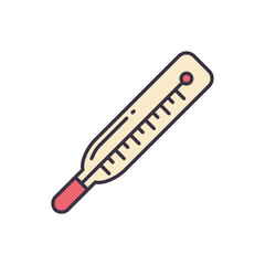 Medical Thermometer related vector line icon. Isolated on white background. Vector illustration. Editable stroke