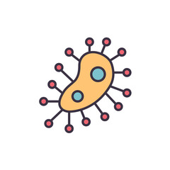 Microbe related vector line icon. Isolated on white background. Vector illustration. Editable stroke