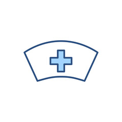Nurse Hat related vector line icon. Isolated on white background. Vector illustration. Editable stroke