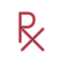 Obraz premium Prescription related vector line icon. Isolated on white background. Vector illustration. Editable stroke