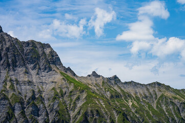 Adelboden, Switzerland - July 24, 2022 - Summer view of Adelboden village and city center