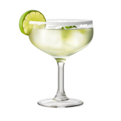 Naklejka premium Margarita cocktail isolated on transparent background. Generative AI