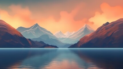 Beautiful mountain view. Generative AI