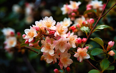 a group of pink flowers on a bush is in bloom
