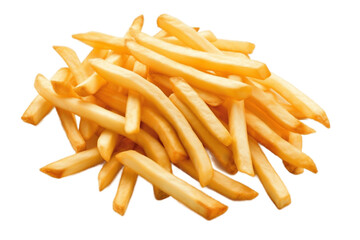 Close-Up of French Fries on Transparent Background. AI