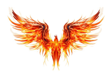Phoenix wings isolated on transparent background. AI