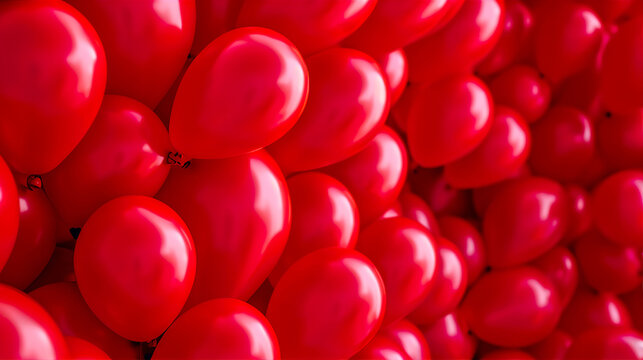 Red party balloons illustration background wallpaper. A.I. Generated.