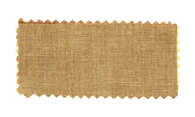 Brown fabric swatch samples texture isolated with clipping path