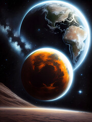 Simulazione della Terra vista dallo spazio.