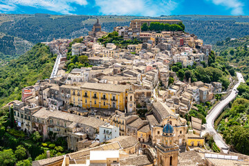 View of Ragusa in Val di Noto, southern Sicily, Italy - obrazy, fototapety, plakaty