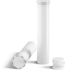 Calcium Tablets Candys Dragees Plastic Tube With Lid 3D Rendering