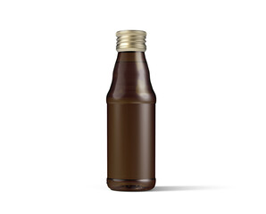 Syrup Medicine Amber Glass Bottle 3D Rendering