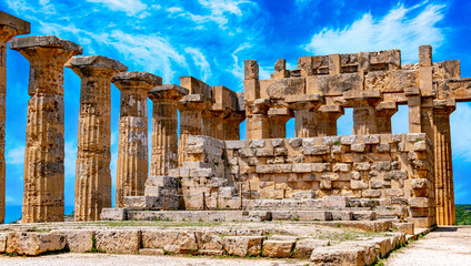 The Temple of Hera at Selinunte. Sicily in Italy