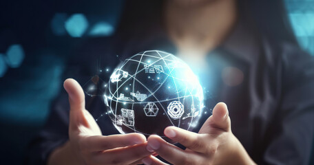 Global network, globalization business. Generative