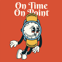 On Time On Point With Watches Groovy Character Design