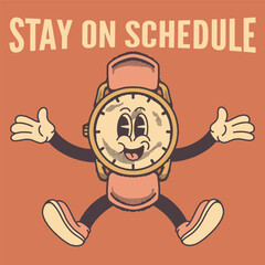 Stay on Schedule With Watches Groovy Character Design