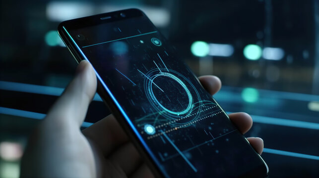 Global connection on mobile display. Generative AI - Powered by Adobe