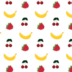 seamless background with fruits. Summer pattern with fruits. Vector illustration