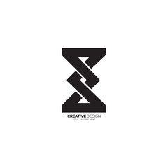 Modern letter ZS or SZ with hourglass shape creative monogram logo branding. SZ logo. ZS logo