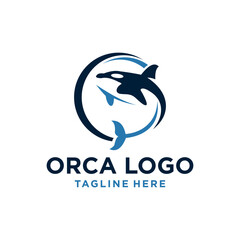 killer whale Logo Vector Illustration On Trendy Design.