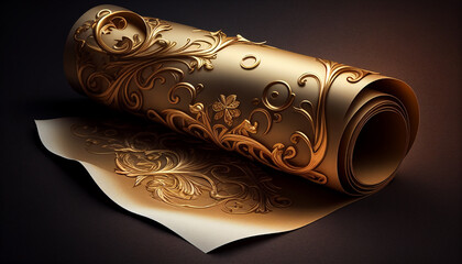 Royal parchment gold scroll paper