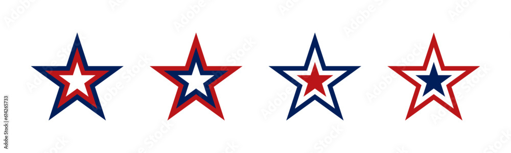 Wall mural usa star icon set