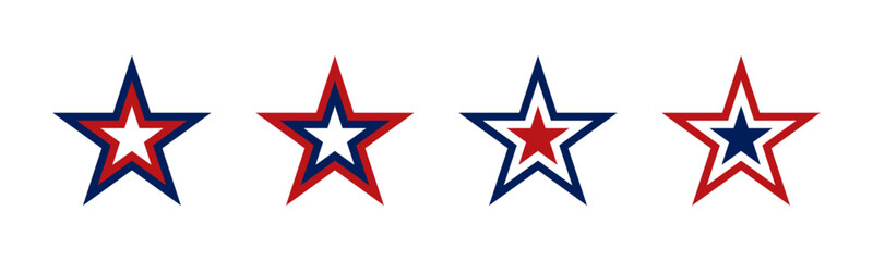 USA star icon set