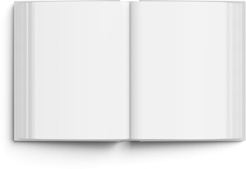 Open Book Blank White 3D Rendering