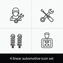 Vector car auto service and mechanic icons set