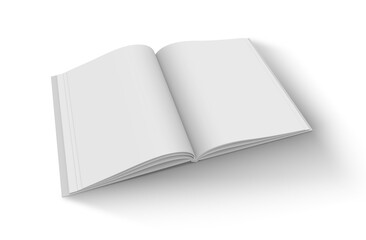 Open Book Blank White 3D Rendering