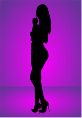 Plakat mujer, silueta, erotico